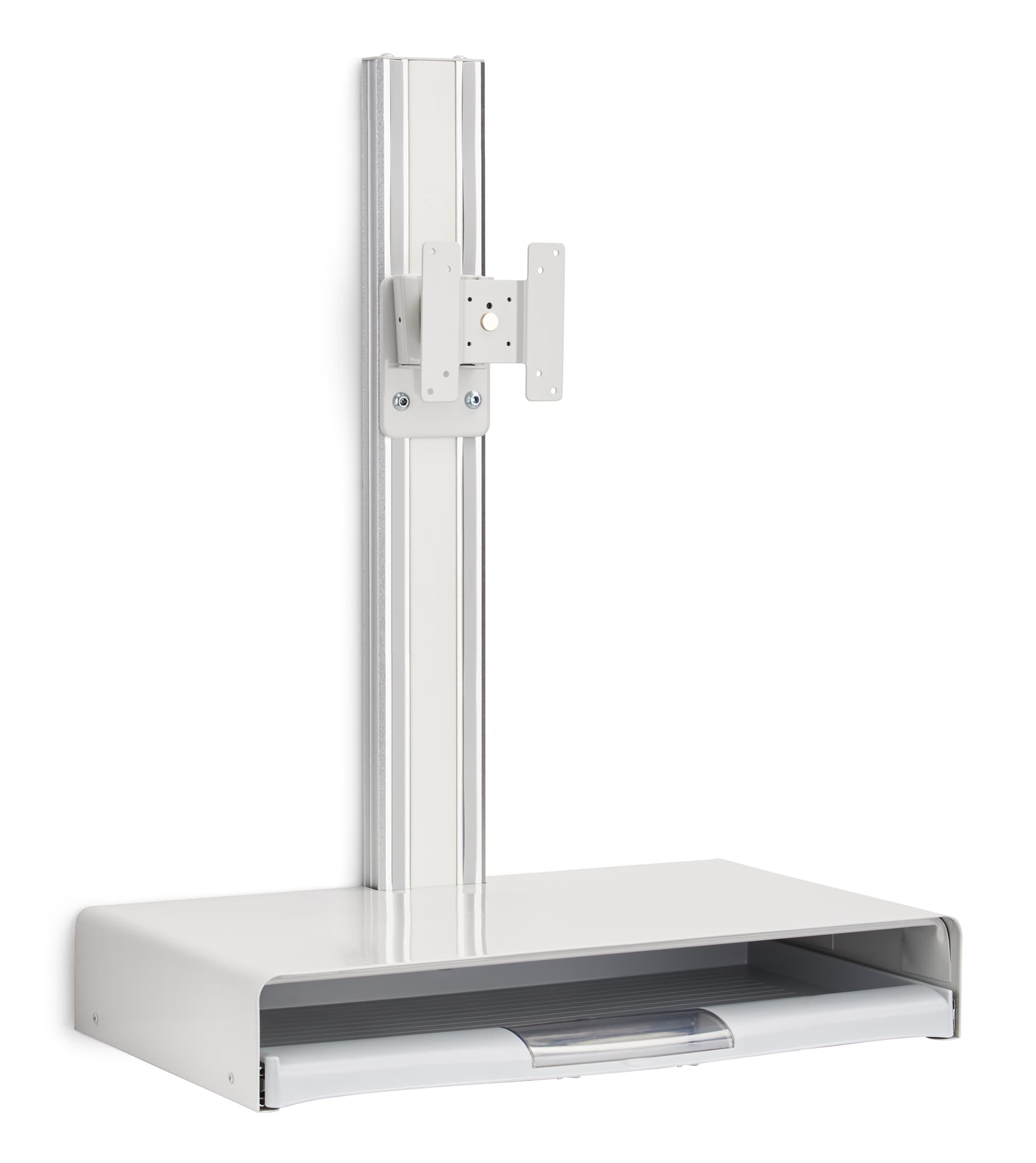 White monitor and keyboard wall mount