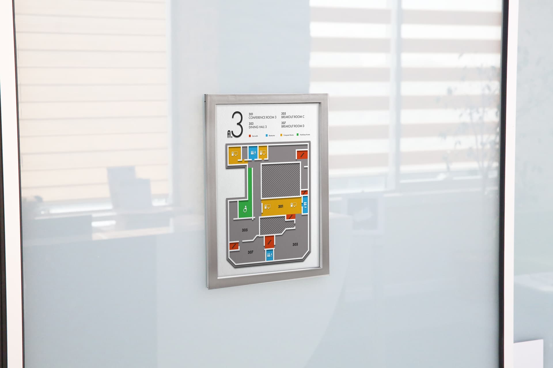 Silver window poster frame for glass surfaces