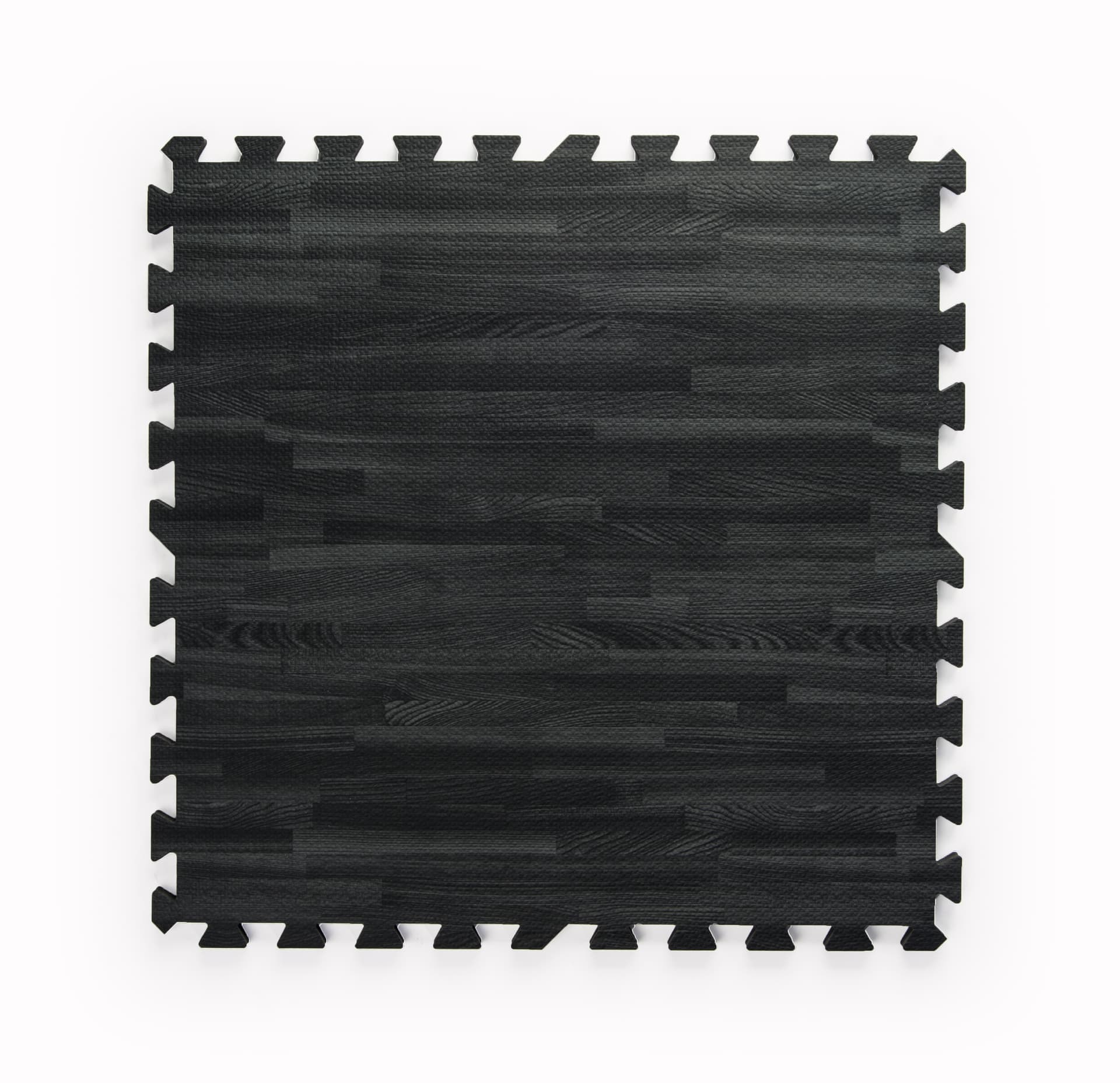 Black & Gray Wood Grain Floor Mats w/ Detachable Border