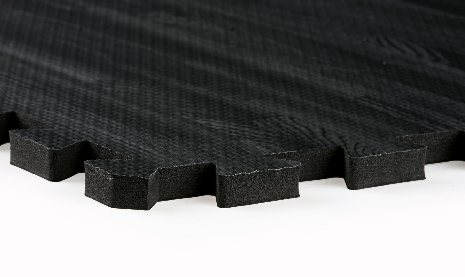 Black & Gray Wood Grain Floor Mats, Non- Toxic & Odor Free