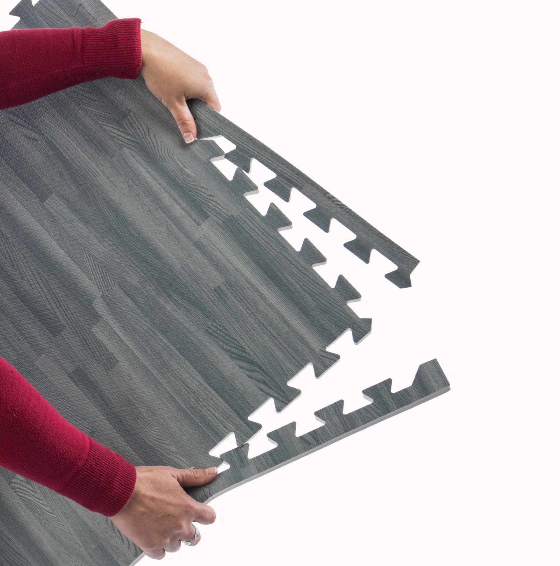 Gray Wood Grain Floor Mats, Anti-Fatigue