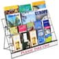 4-Tiered Wire Literature Rack for 4-In & 8.5-In Materials, Tabletop, Header - Black