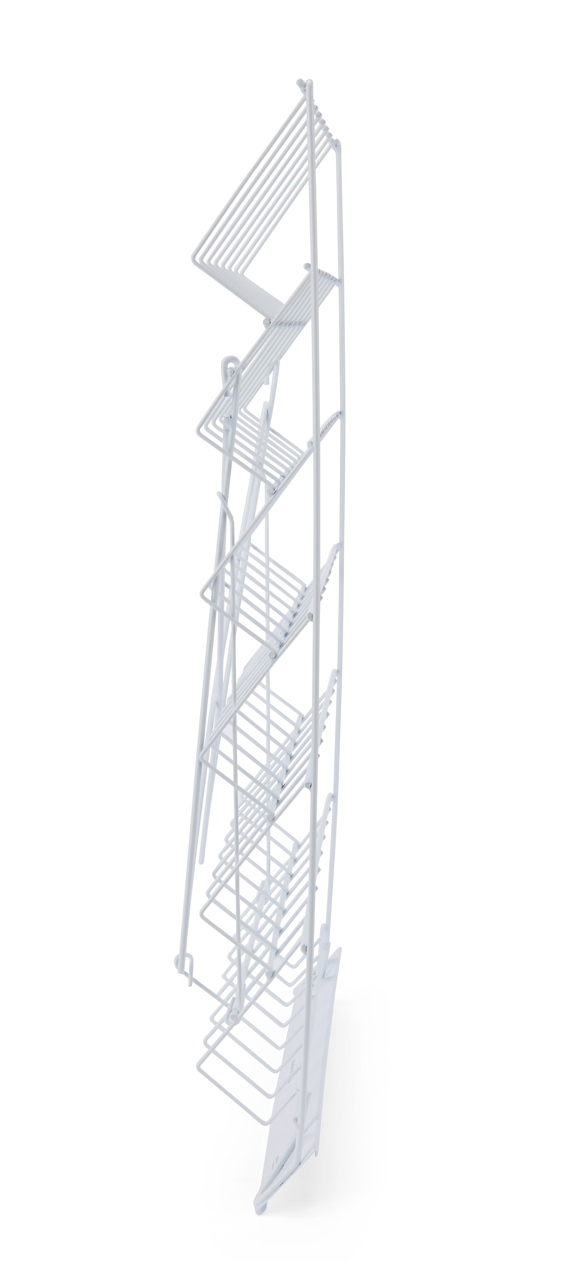 6-Tiered wire literature rack collapses for easy storage