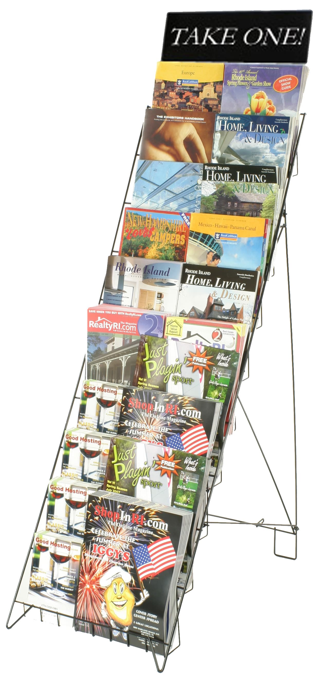 Wire stand with slanted design