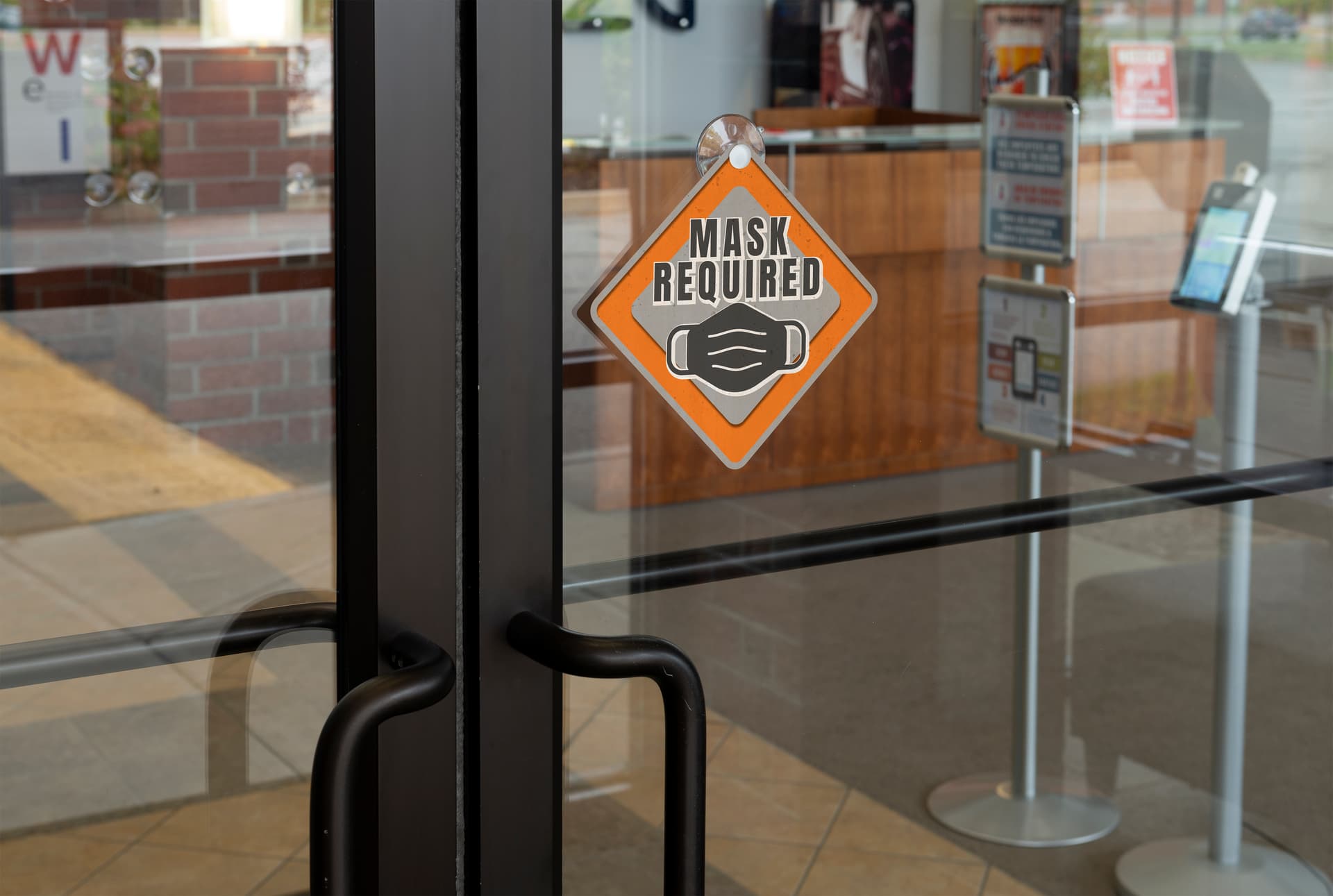 Custom suction cup window signage with double sided printing