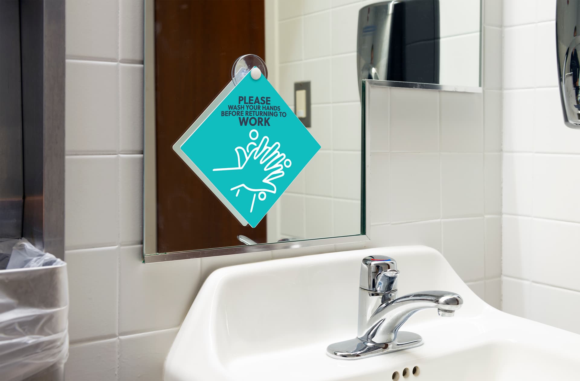 Custom suction cup window signage with window or glass placement