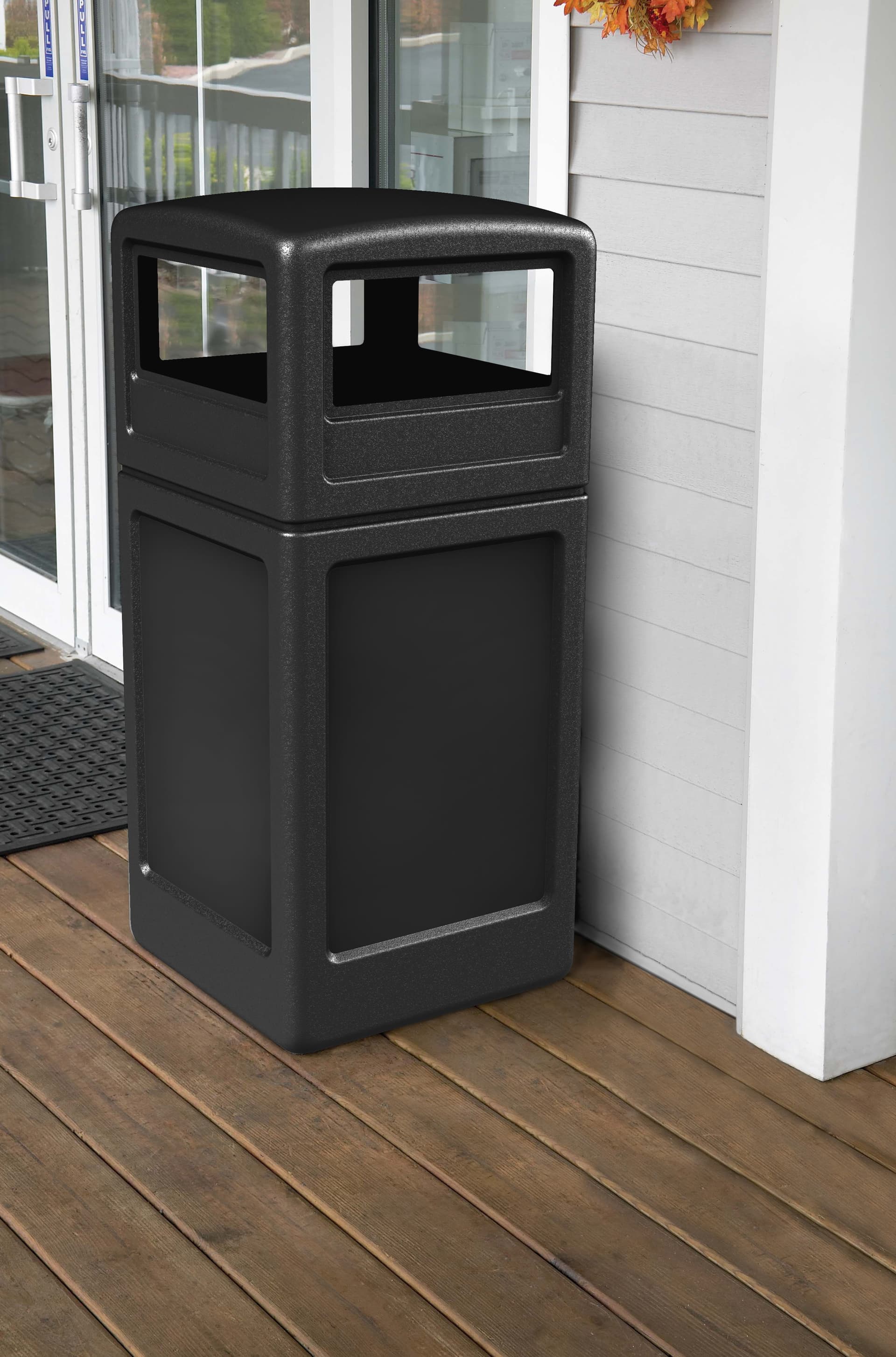 Plastic Black Trash Container 