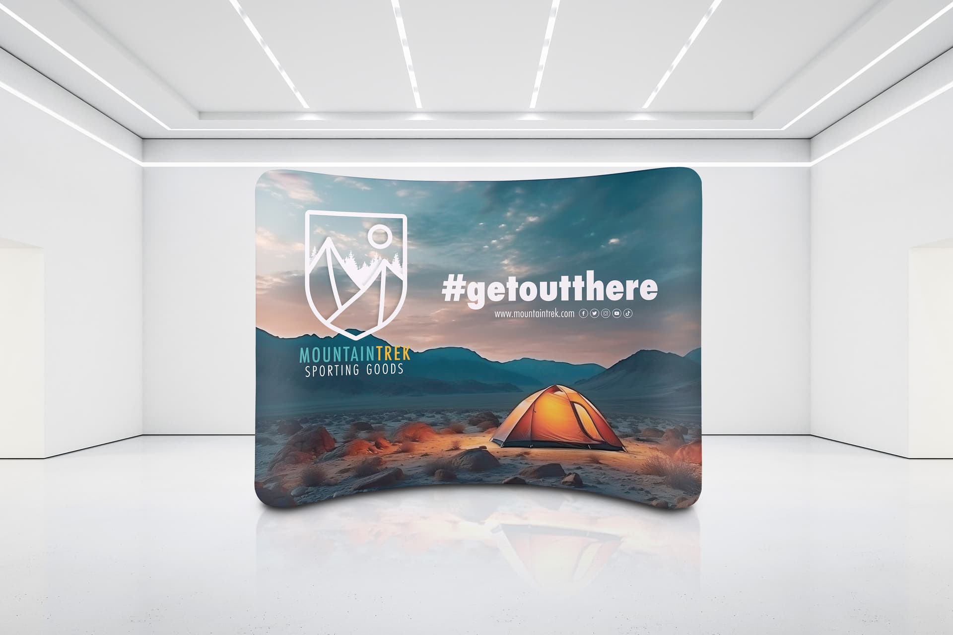 Pop up trade show display with dye sublimation printing 