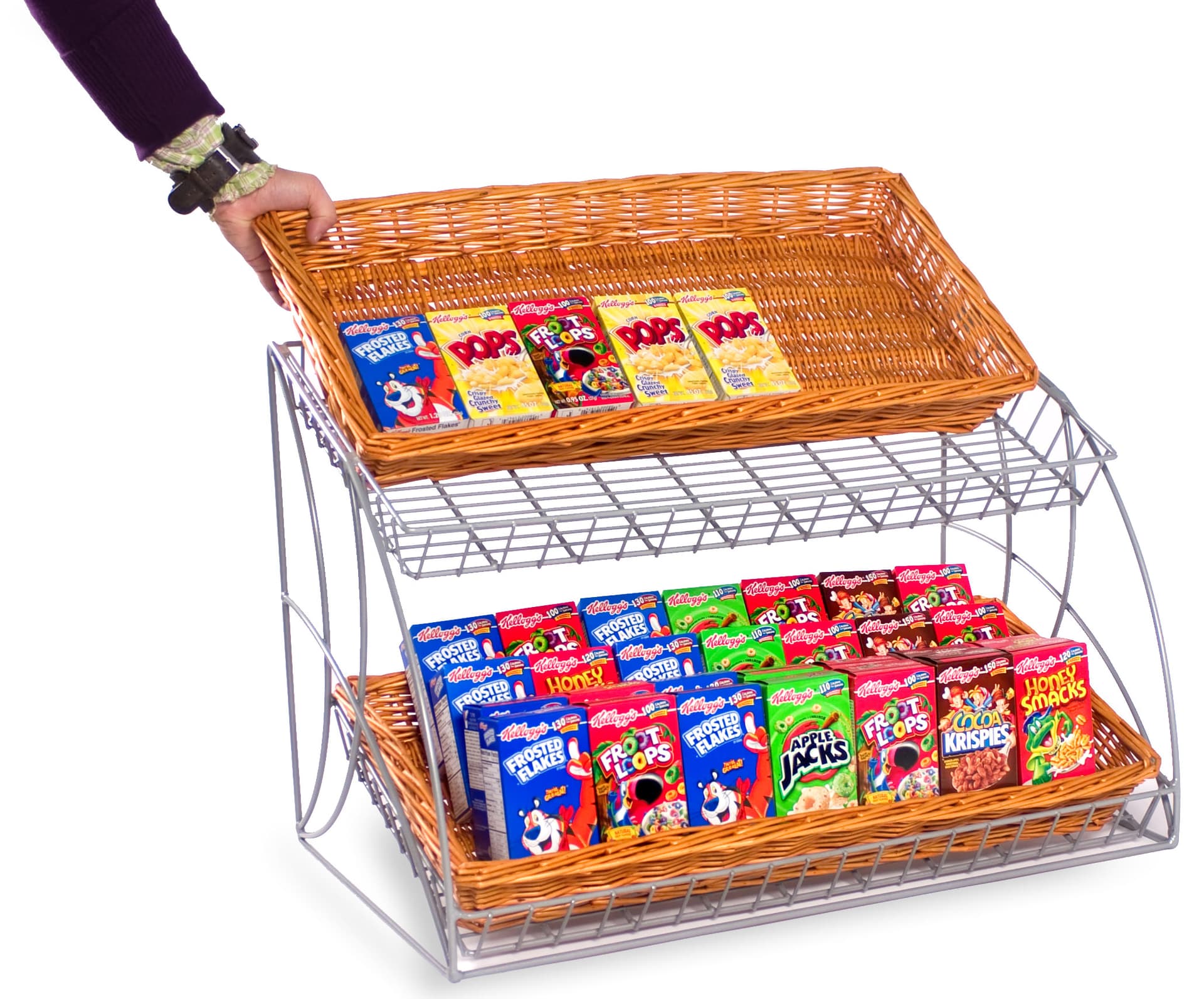 Bakset Rack w/2 Willow Baskets Included