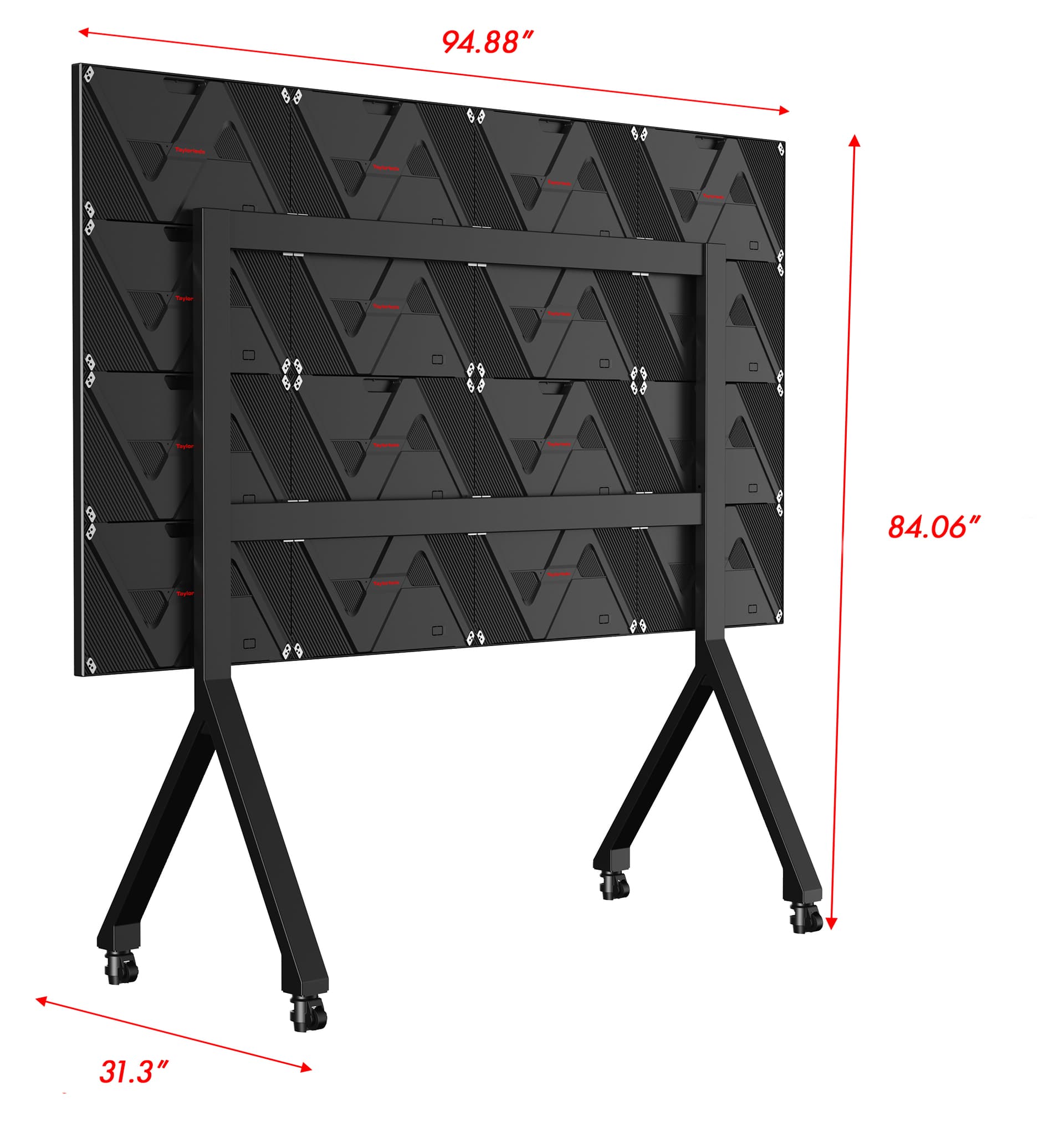 Direct View LED Video Wall with overall dimensions of 94.9 inches in width and 84 inches in height