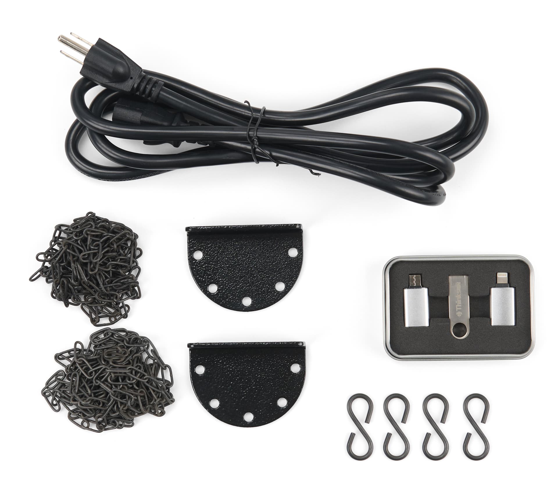 ThinkSign LED window sign with included mounting hardware and USB stick