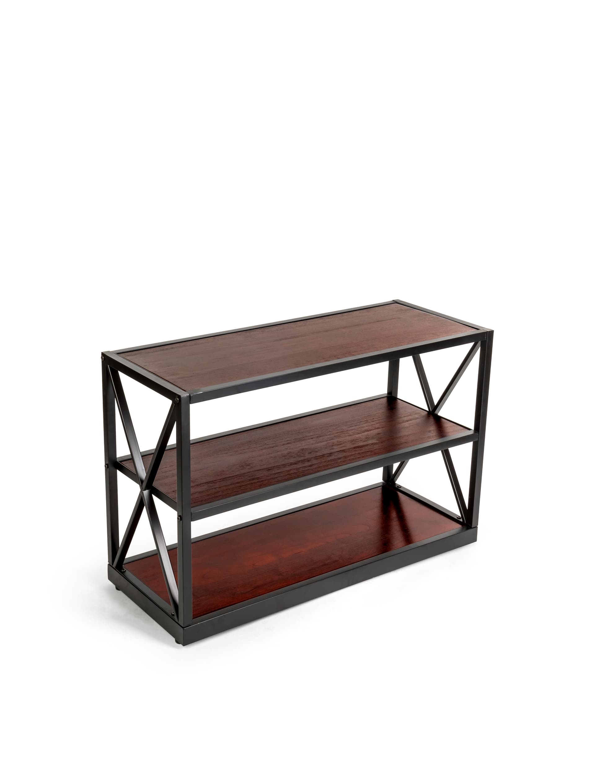 x-frame media bookshelf in farmhouse style
