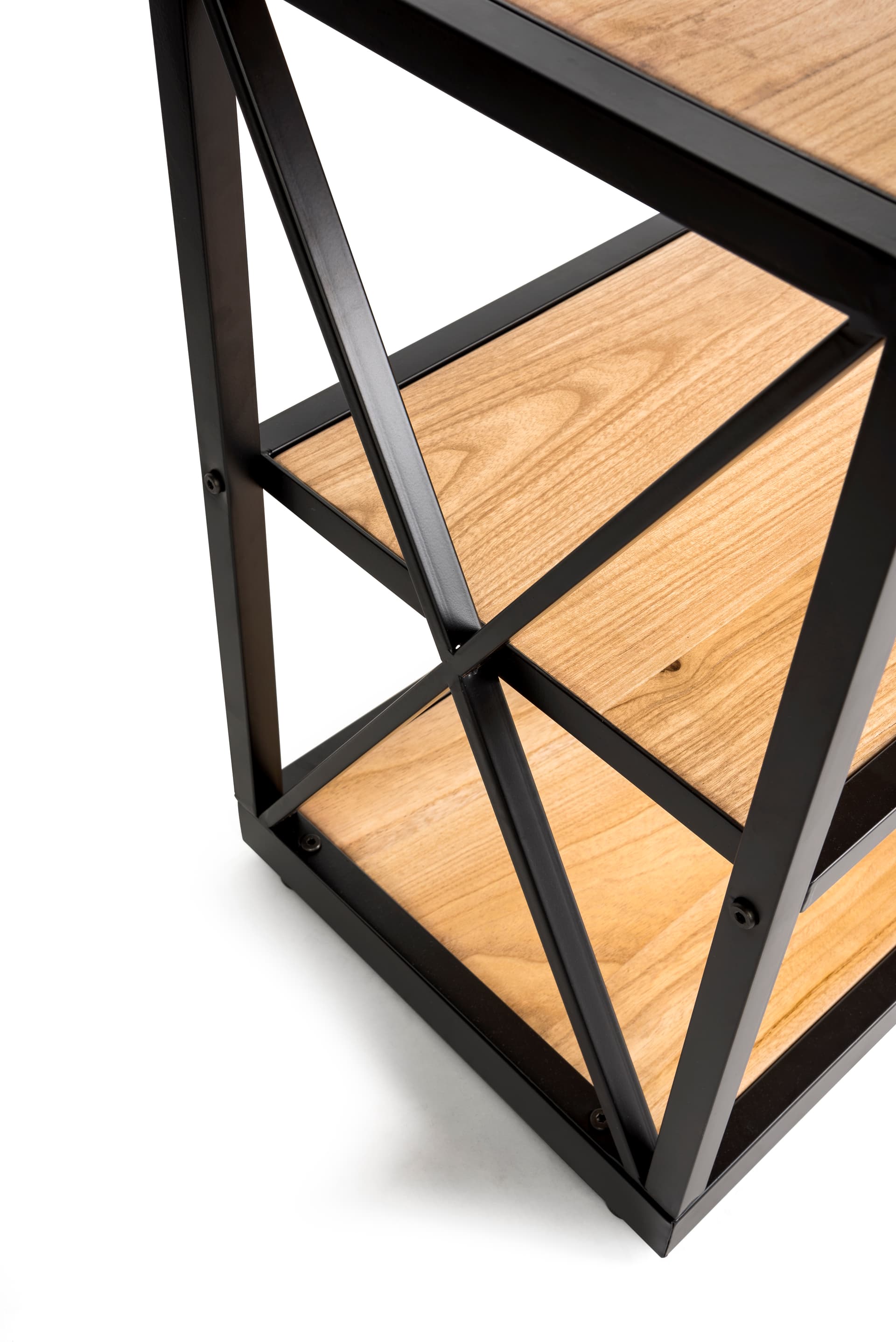 floor standing french industrial console shelf