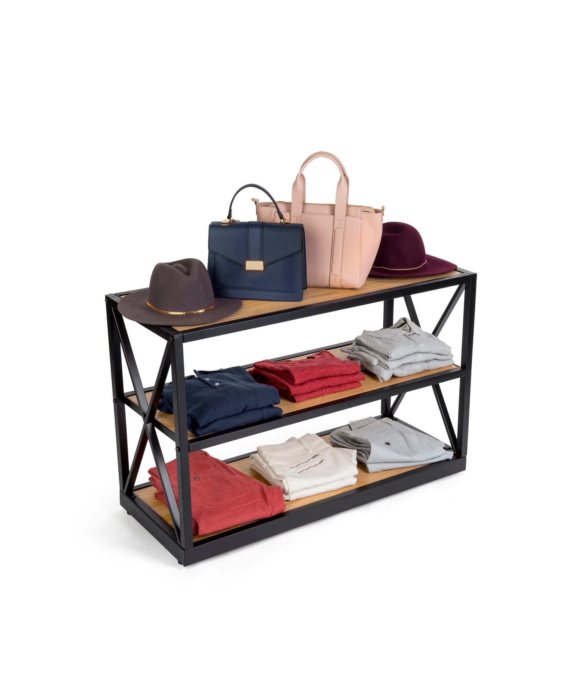 eye-catching french industrial console shelf