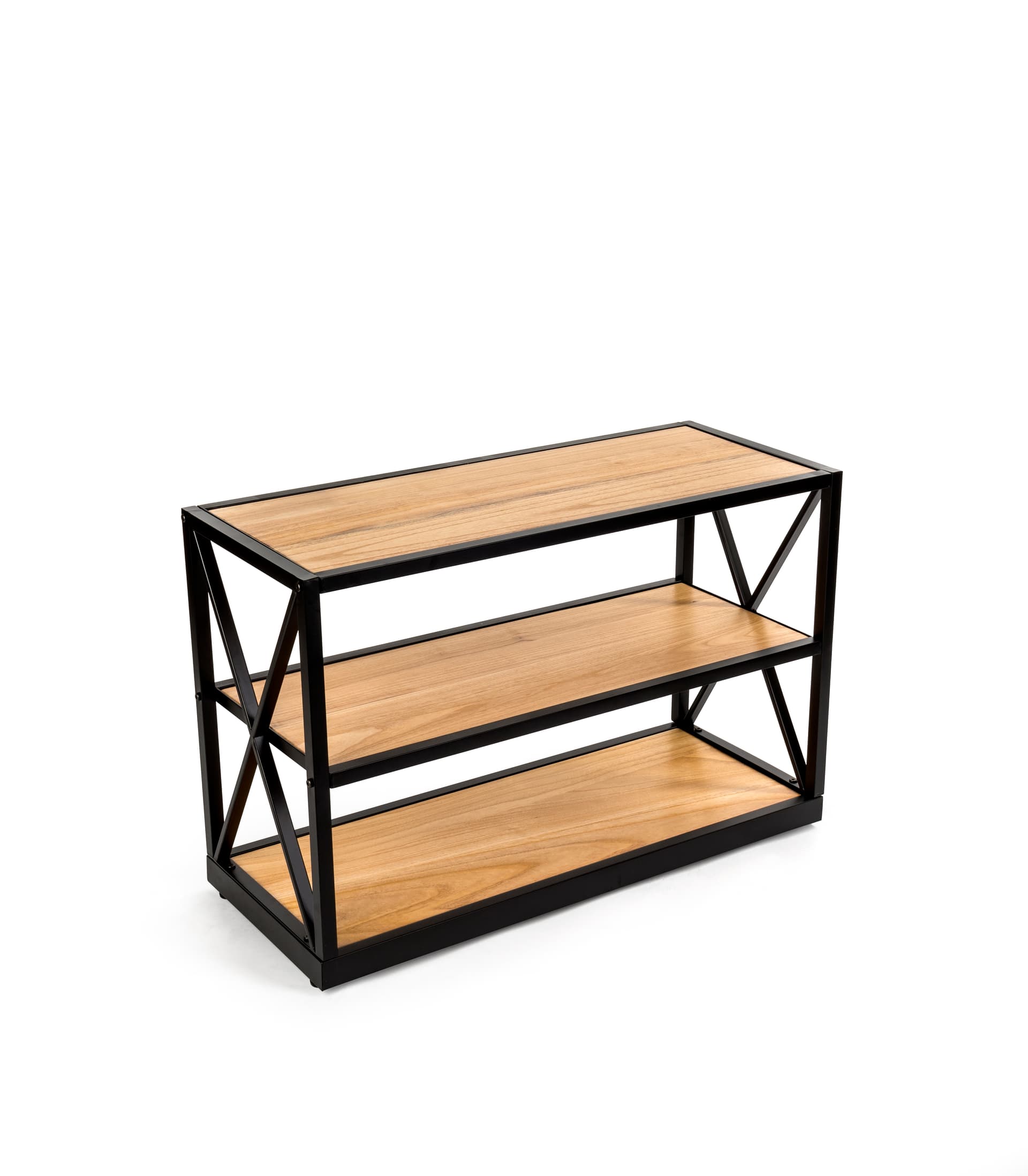 french industrial console shelf with vintage-inspired design