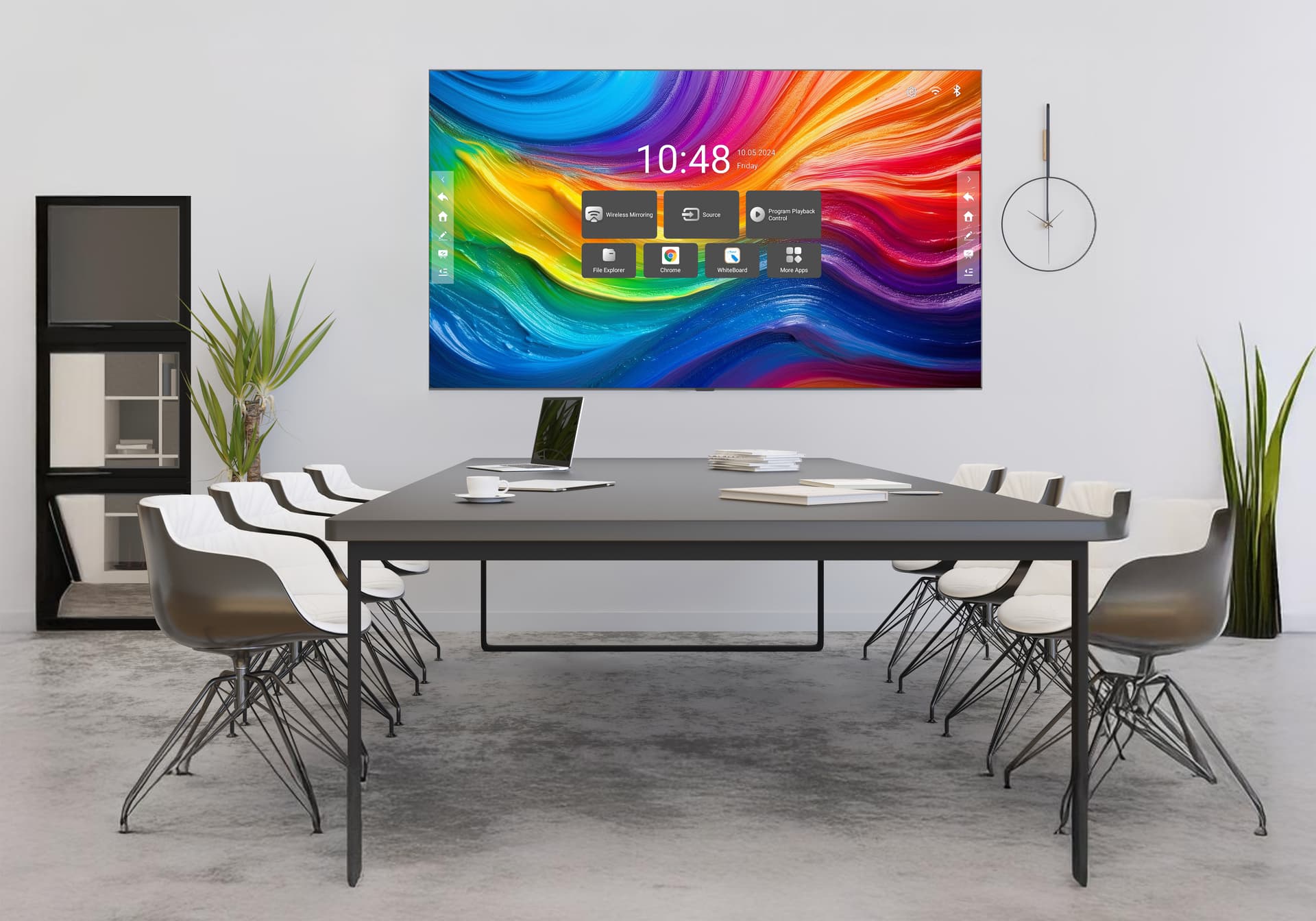 Direct view LED video wall showcased in an office conference area