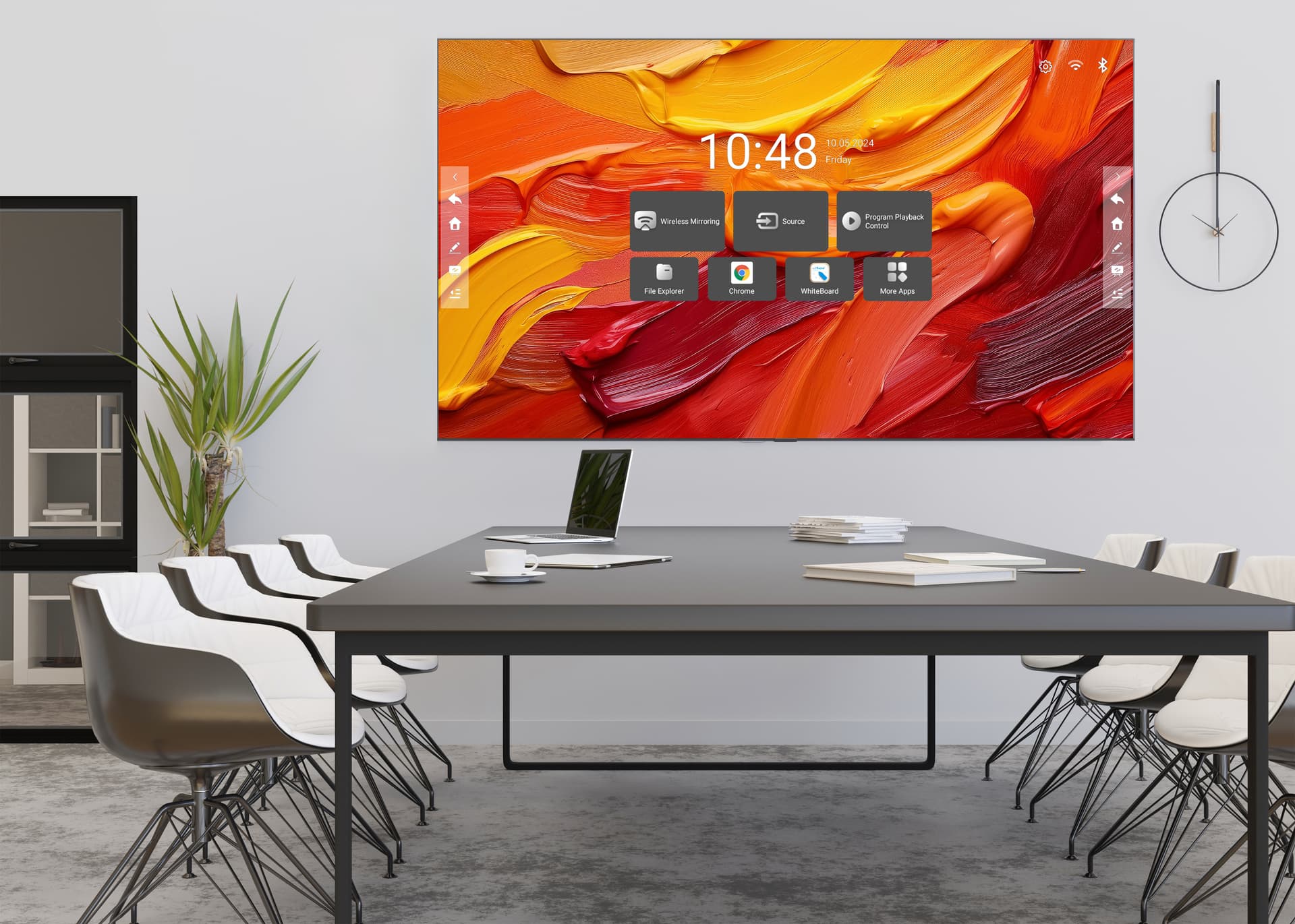 Direct view LED video wall being utilized in a corporate conference room environment