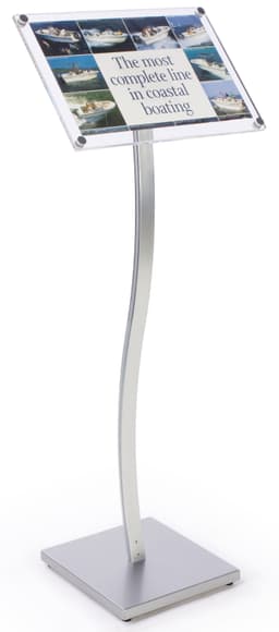 Silver Sign Stand for 11 x 17 Portrait or Landscape Graphics | Displays2Go