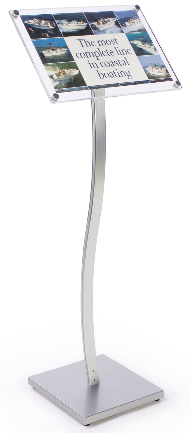 Silver Sign Stand for 11 x 17 Portrait or Landscape Graphics | Displays2Go