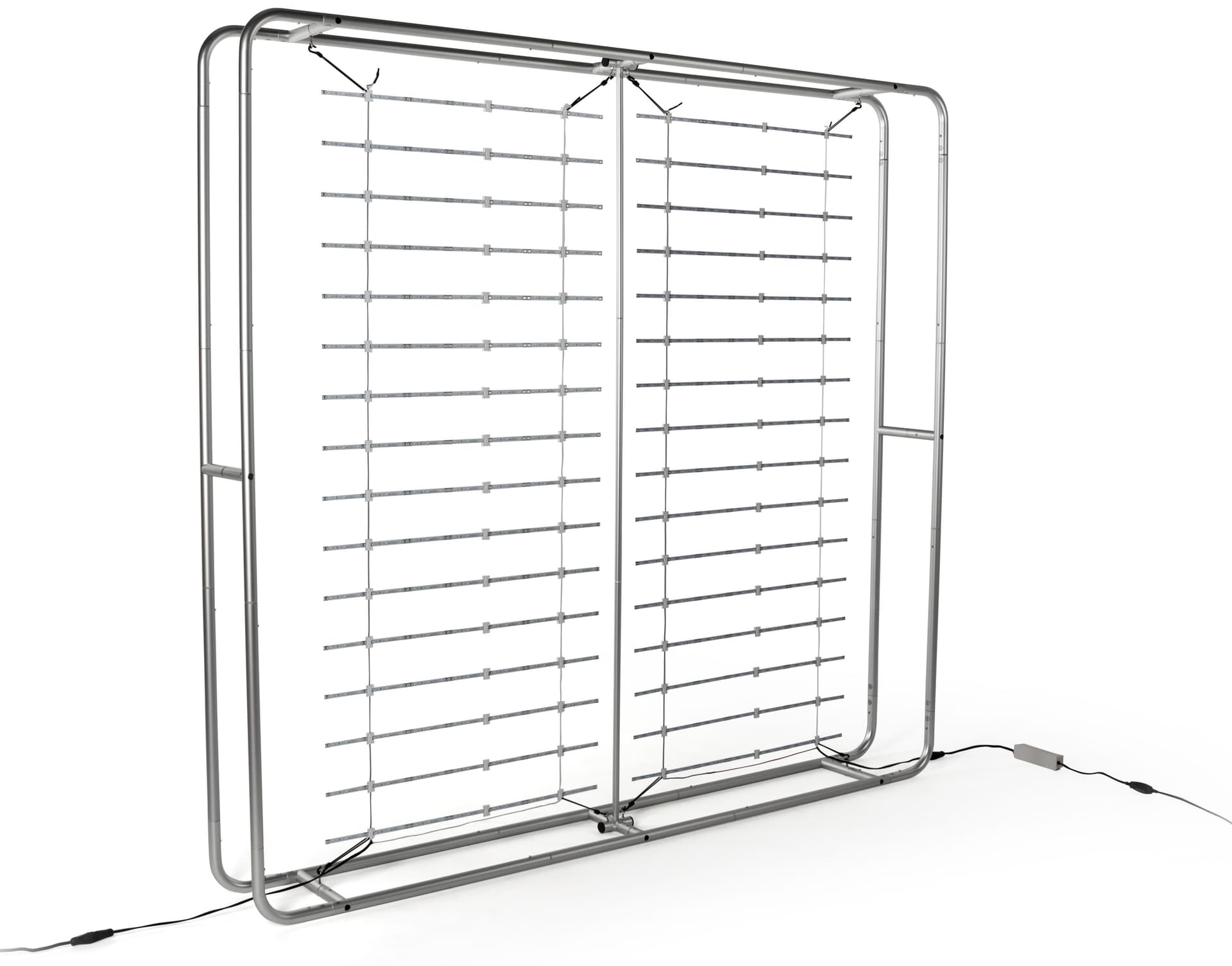 Backlit trade show booth kit with push-button poles