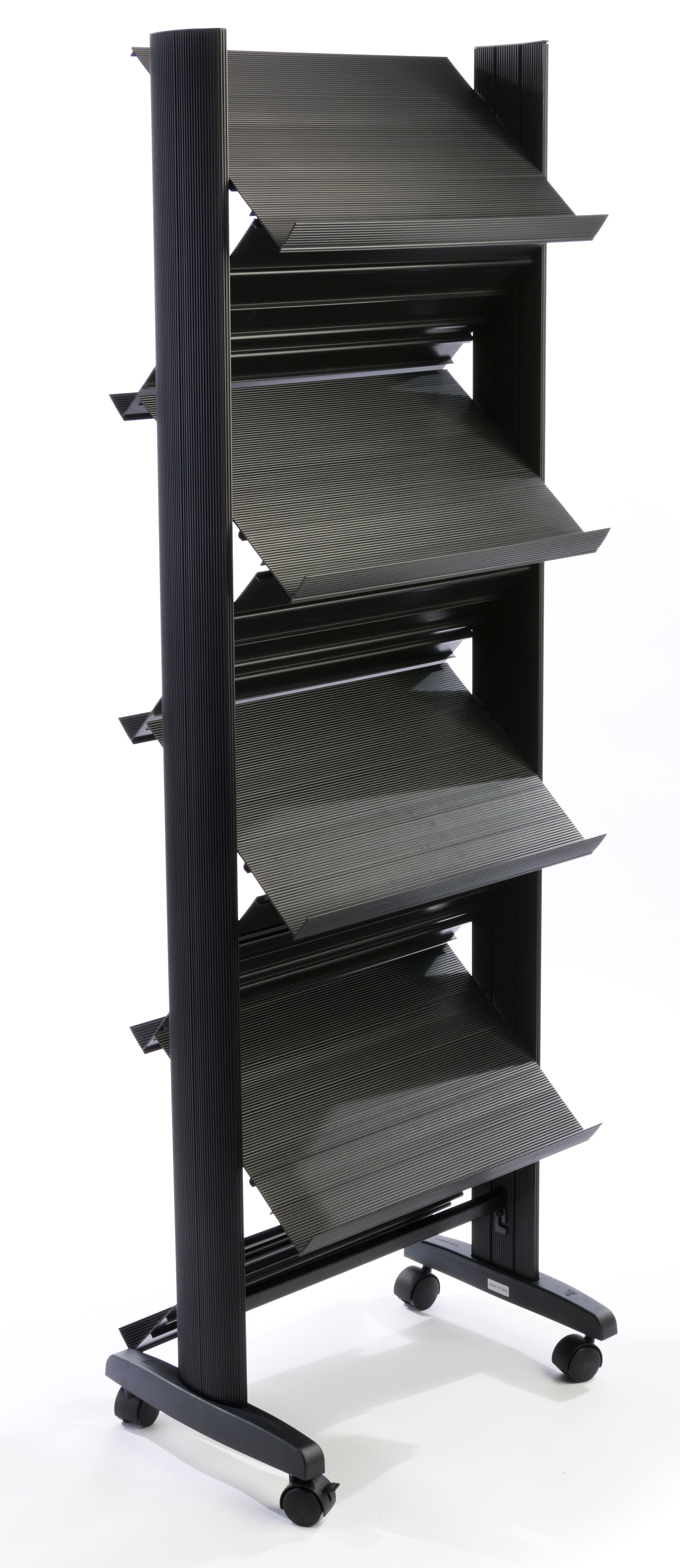 Double Magazine Rack | Dual Sided with Locking Casters | Displays2Go