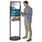 Black 18 x 24 Mobile Poster Stand with 4 Brochure Pockets, Rolling Base 