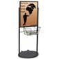 Black Wheeled 22 x 28 Poster & Literature Stand with Top Insert