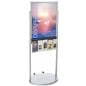 Silver 22 x 28 Movable Poster Stand with 5 Literature Compartments for Brochures