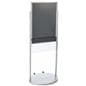 Silver 22 x 28 Movable Poster Stand with 5 Literature Compartments