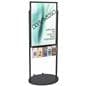 Black 24 x 36 Mobile Poster Display with 10 Literature Slots, Floorstanding