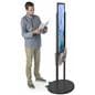 Black 24 x 36 Mobile Poster Display with 10 Literature Slots, Acrylic Holster