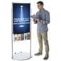 Silver 24 x 36 Moveable Poster Stand with 5 Literature Pockets, Non Glare 