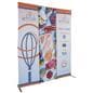 Fabric banner display stand with black nylon carrying bags