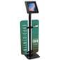 Branded iPad survey stand with floor standing placement