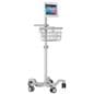 Medical tablet cart for Galaxy Tab with clean white aluminum construction