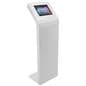 White iPad floor stand kiosk with sturdy steel build