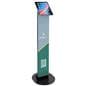 Magnetic tablet kiosk stand with overall height of 45.5 inches