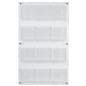29 inch x 47.5 inch wall mounted acrylic literature display with a tiered design for magazines