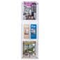 3-tier wall mounted literature rack with sleek stainless steel standoffs 