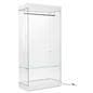 Retail glass wardrobe features tempered glass on three sides