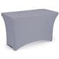 Gray stretch table cloth with dryer safe design
