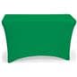 Kelly green stretch table cloth with flame retardant material 