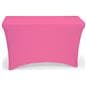 Pink stretch table cloth with dryer safe design