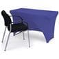 Royal blue stretch table cloth is dryer safe