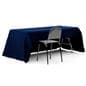 Custom rectangle table cover with open back access