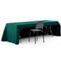 Custom rectangle table cover with open back access