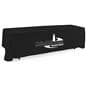 Black open back tablecloth with personalized design
