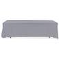 Grey 3-sided event table cloth with clean drape and rounded corner design