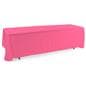 Pink 3-sided event table cloth in machine washable polyester fabric