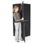 Portable display wall panels lock in place on top of each other